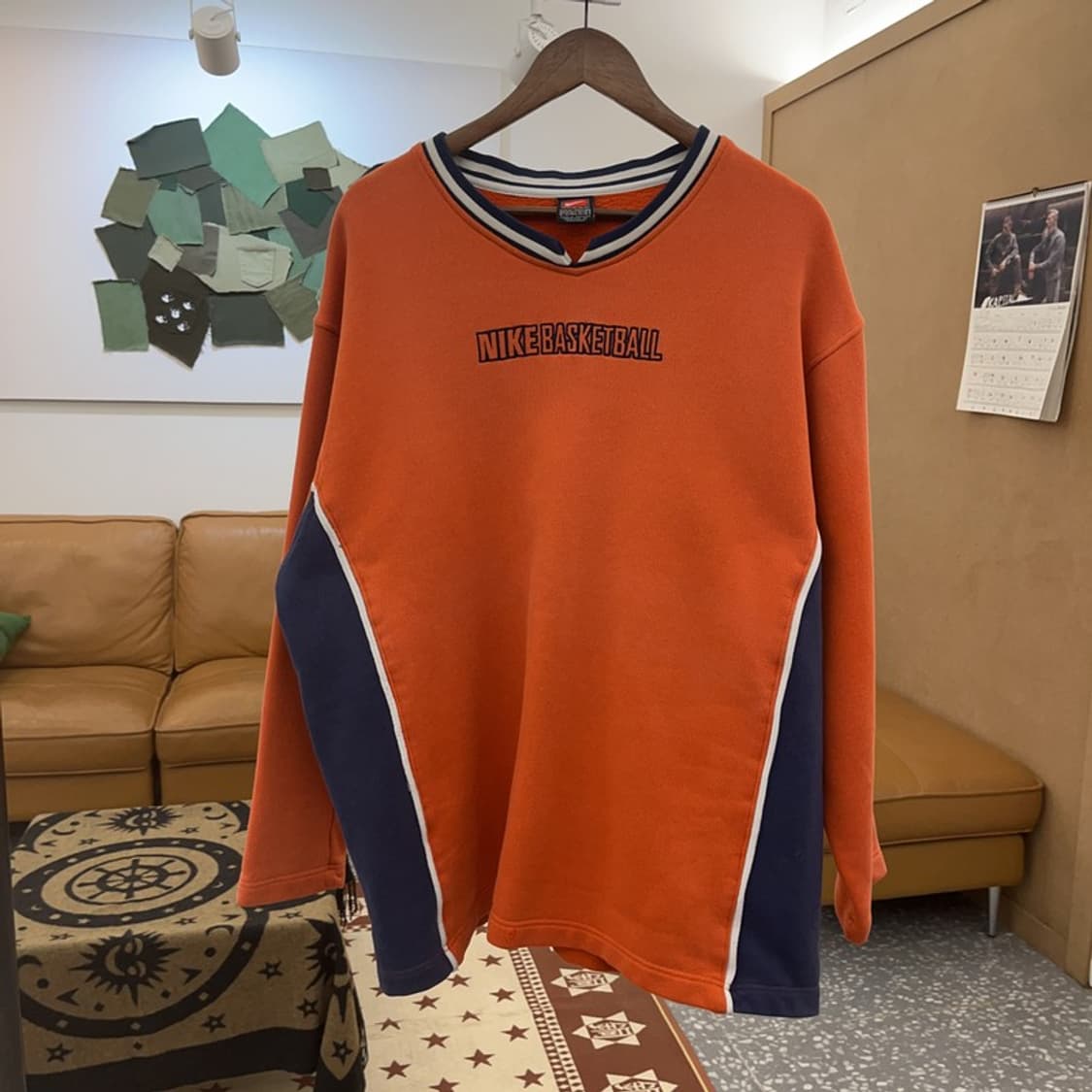 나이키 베스킷볼 레트로 90's 오렌지 맨투맨 XL C08720 상품이미지3