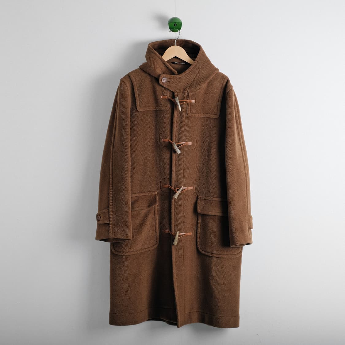인버티어 90s MoorBrook 헤링본 울 더플코트 103-105사이즈 상품이미지2