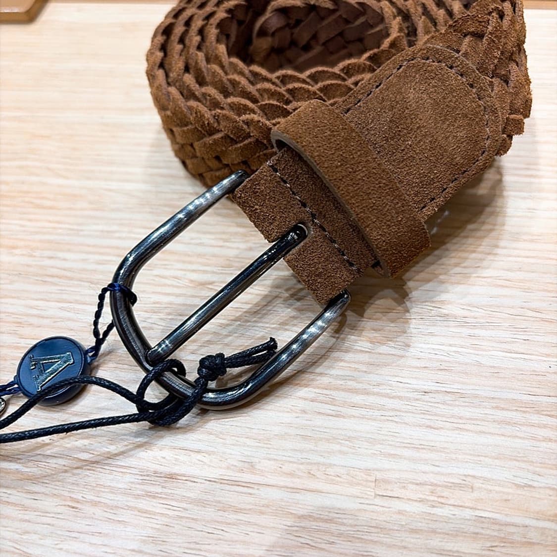 (정품/새상품) 앤더슨즈 남성 브라운 스웨이드 레더 위빙 벨트 상품이미지2