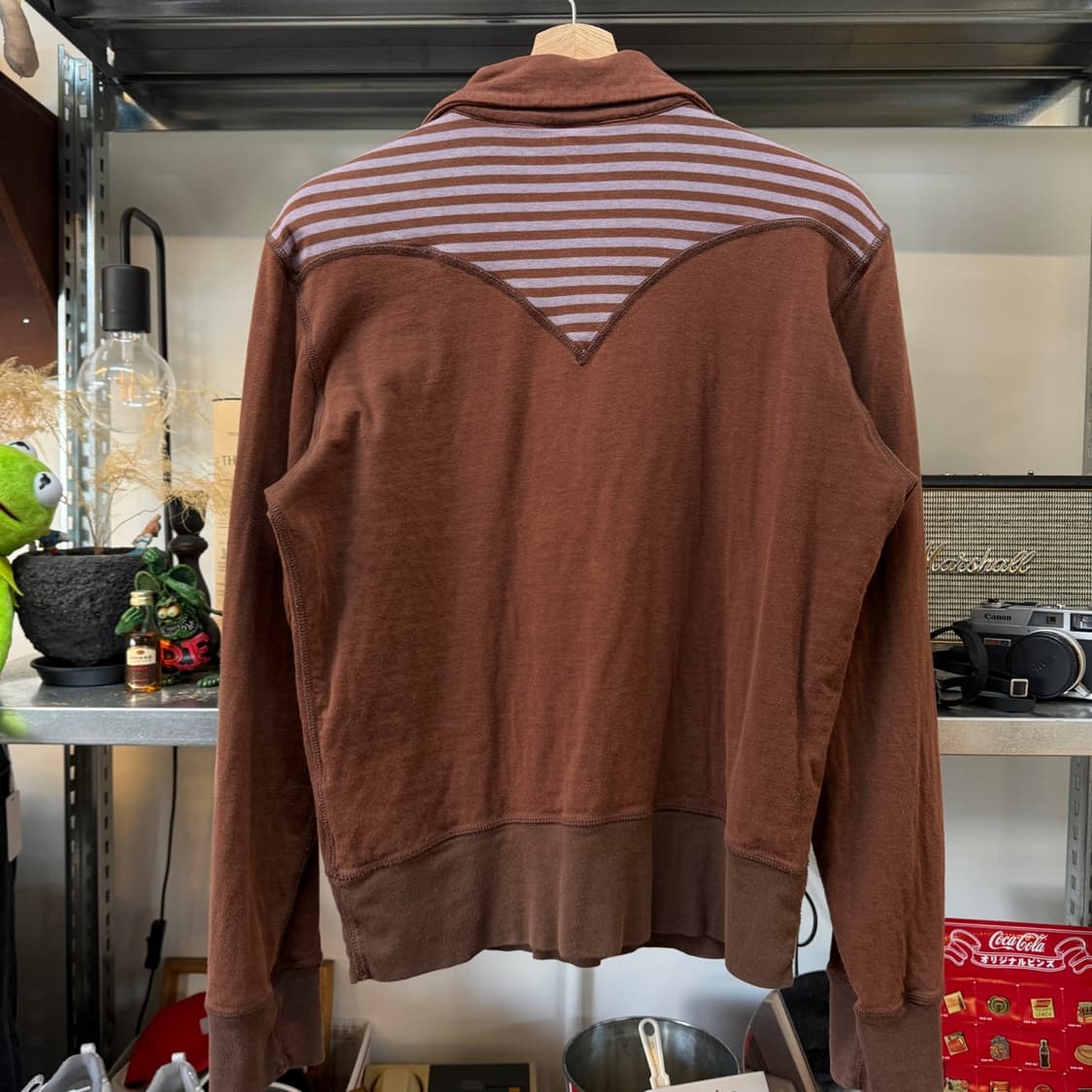 디젤 리버서블 요크 퍼플 브라운 스트라이프 카라넥 롱 슬리브 상품이미지6