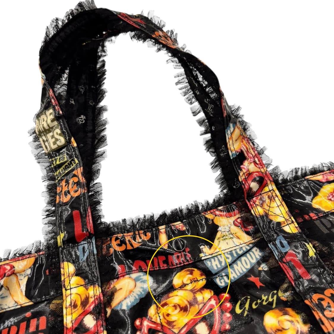 히스테릭글래머 PVC 프릴 레이스 숄더백 블랙 상품이미지6