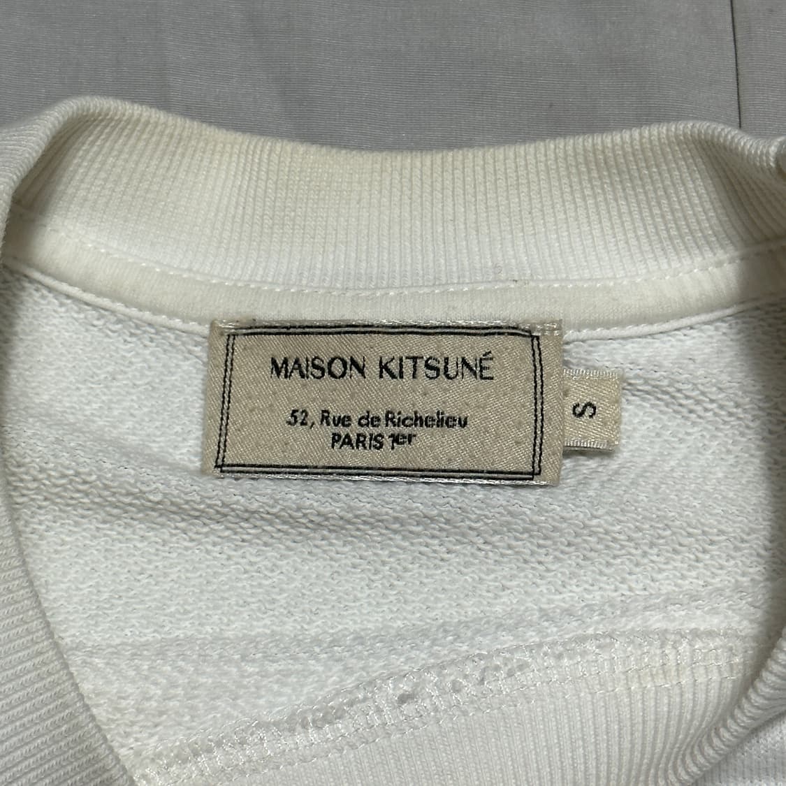 S 메종키츠네 여우 로고 화이트 맨투맨 상품이미지3