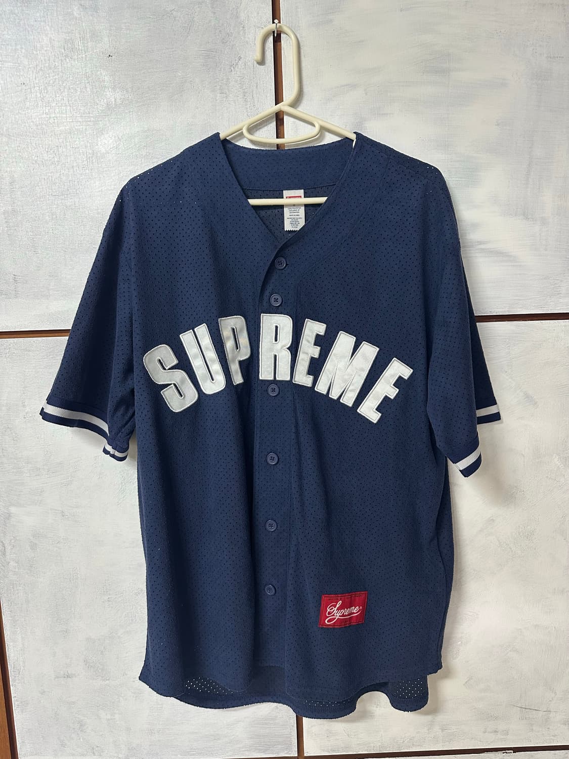 슈프림 울트라스웨이드 베이스볼 저지 네이비 S 상품이미지1