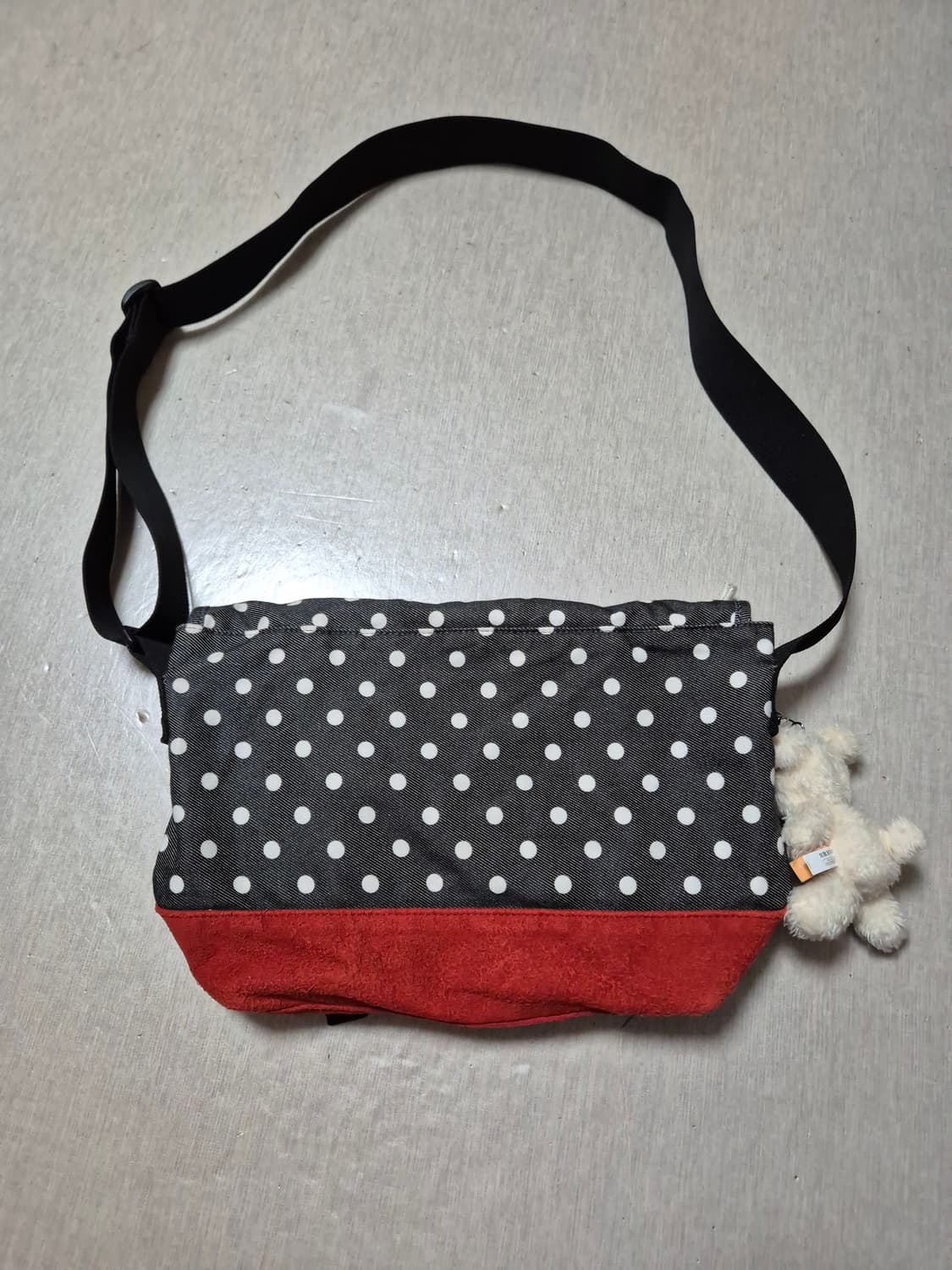 콜맨 땡땡이 도트 데님 크로스백/빈티지 모리걸 00's 상품이미지3