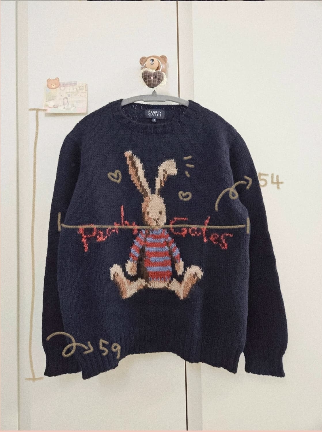 빈티지 pearly gates 토끼 니트 상품이미지7