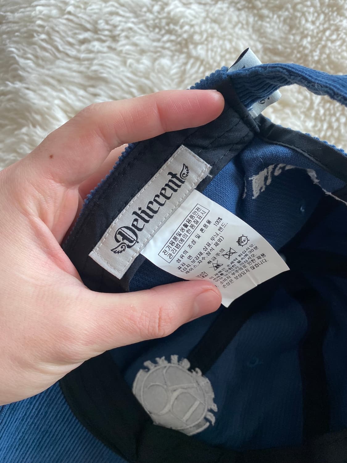 델리센트 deliccent 골지 골덴 코듀로이 모자 볼캡 네이비 상품이미지3