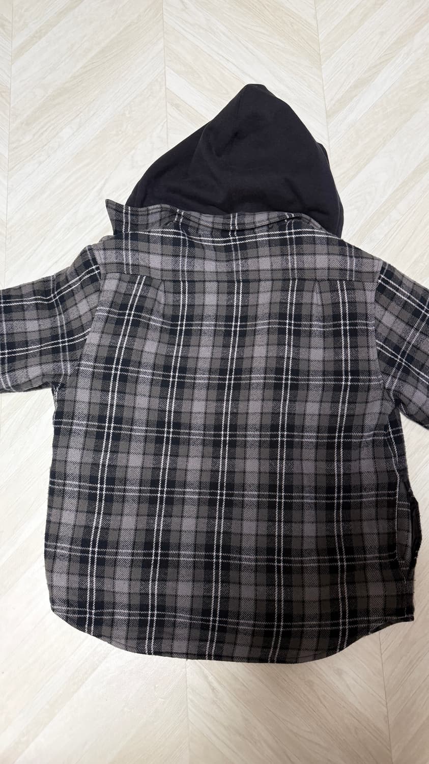 슈프림 타탄 플란넬 후드 셔츠 블랙 상품이미지4