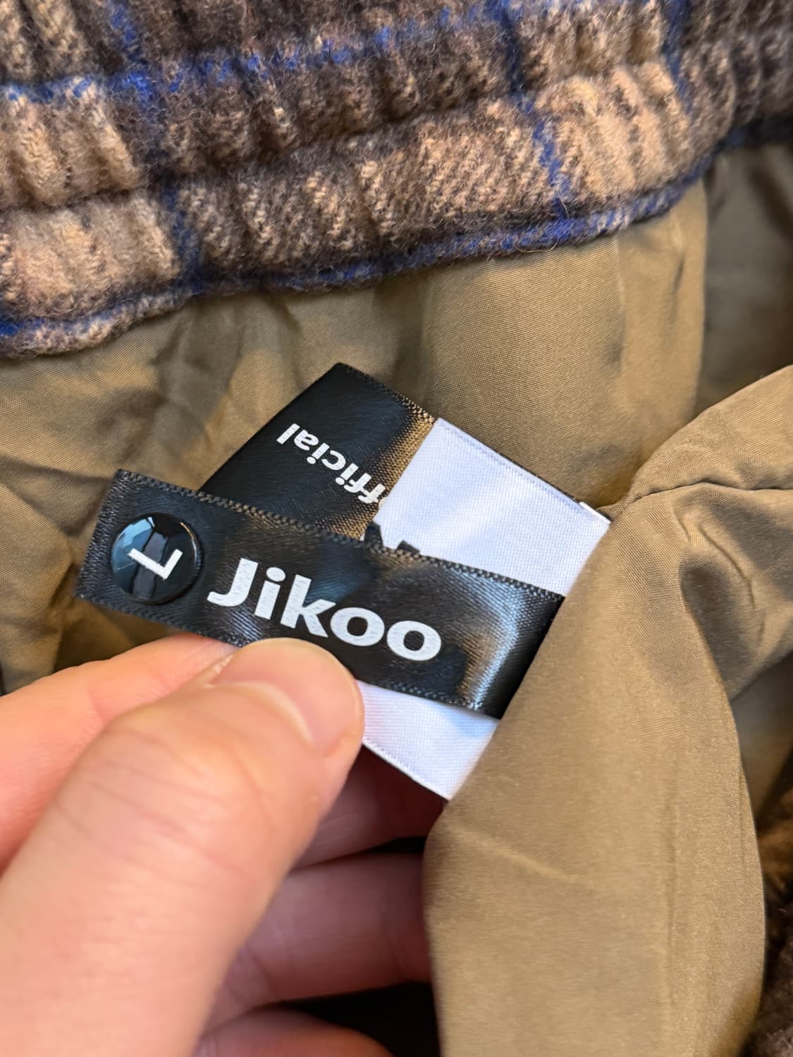 Jikoo 지쿠 체크 와이드 밴딩 팬츠 L 상품이미지6