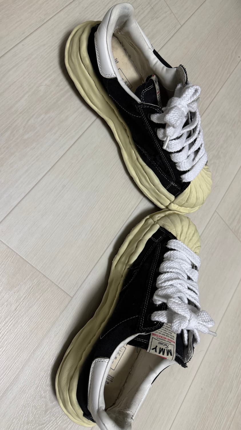 메종 미하라 야스히로 블레이키 VL OG 솔 캔버스 로우탑 스니커즈 블랙 상품이미지3