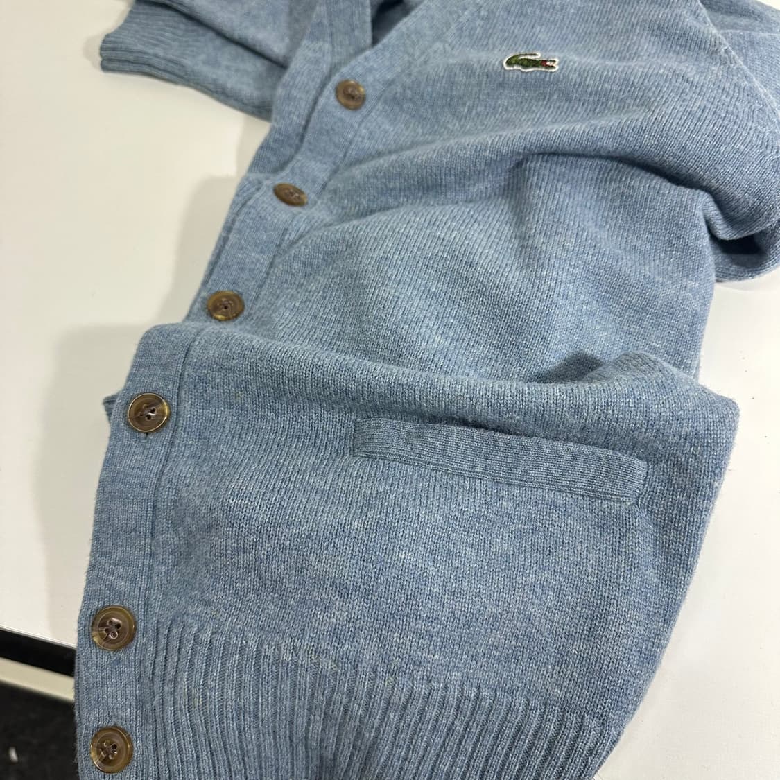 M 95-100 라코스테 스카이블루 울100% 울가디건 상품이미지2