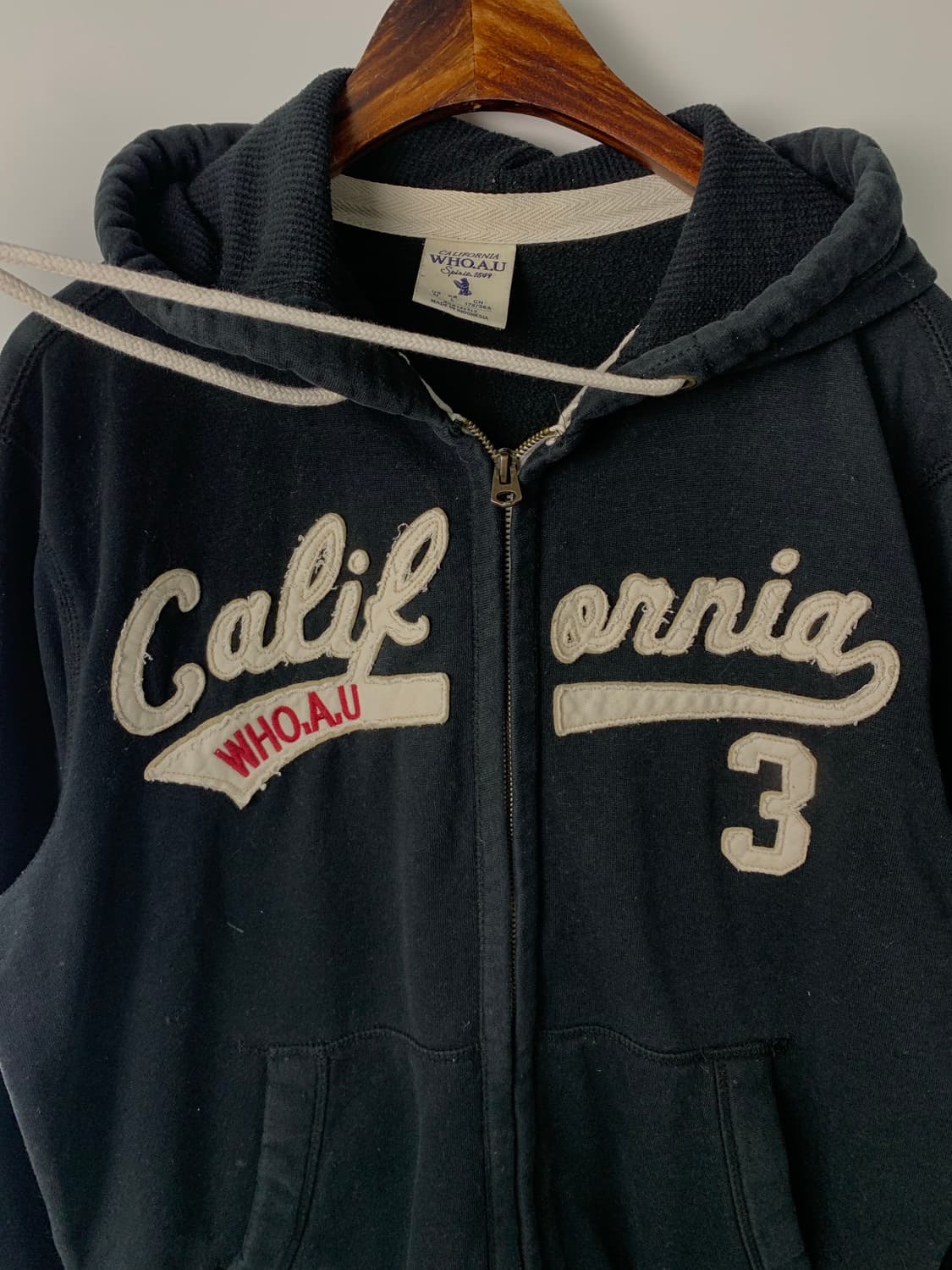 후아유 y2k 와투케 블랙 후드집업 상품이미지4