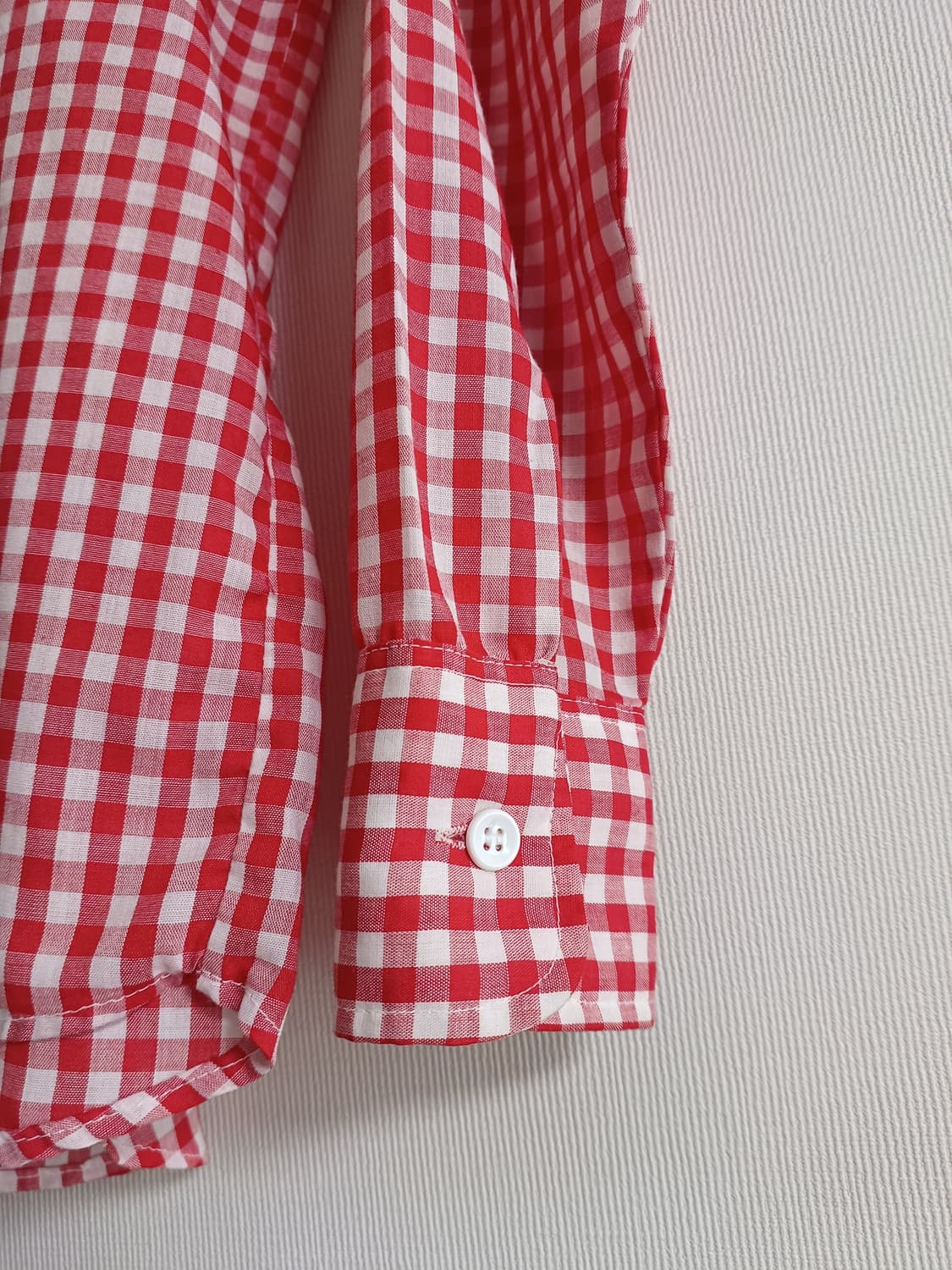 70s 리바이스 깅엄 체크 셔츠 레드 levis 웨스턴 케쥬얼 빈티지 상품이미지9