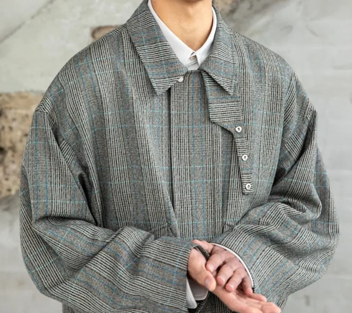 비긴202 멀티체크 블루종 상품이미지1