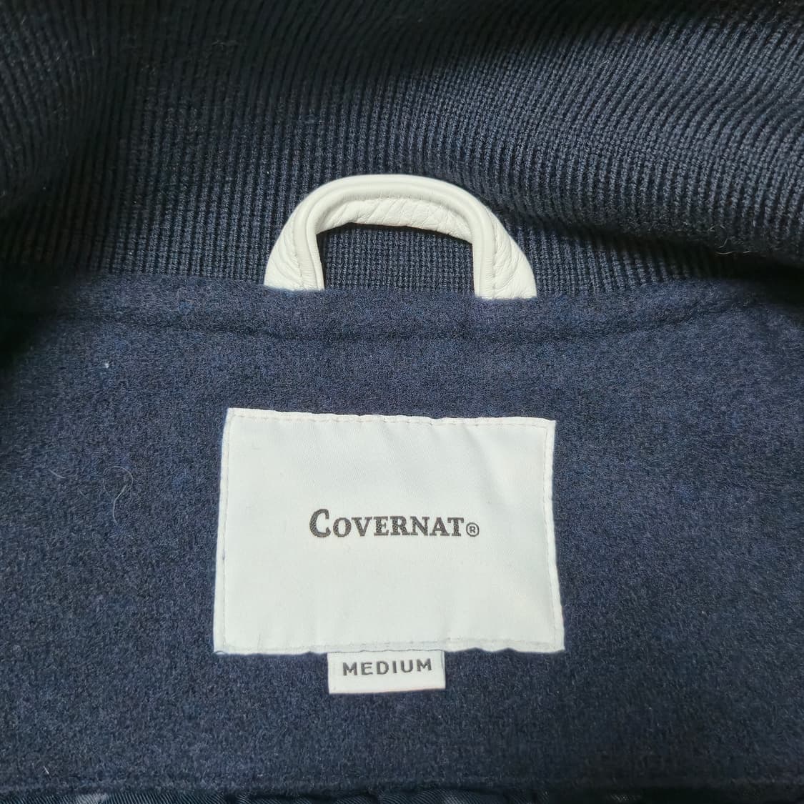 커버낫 네이비 울혼방 스타디움 자켓 C 패치 야구 점퍼 바시티 자켓 상품이미지7