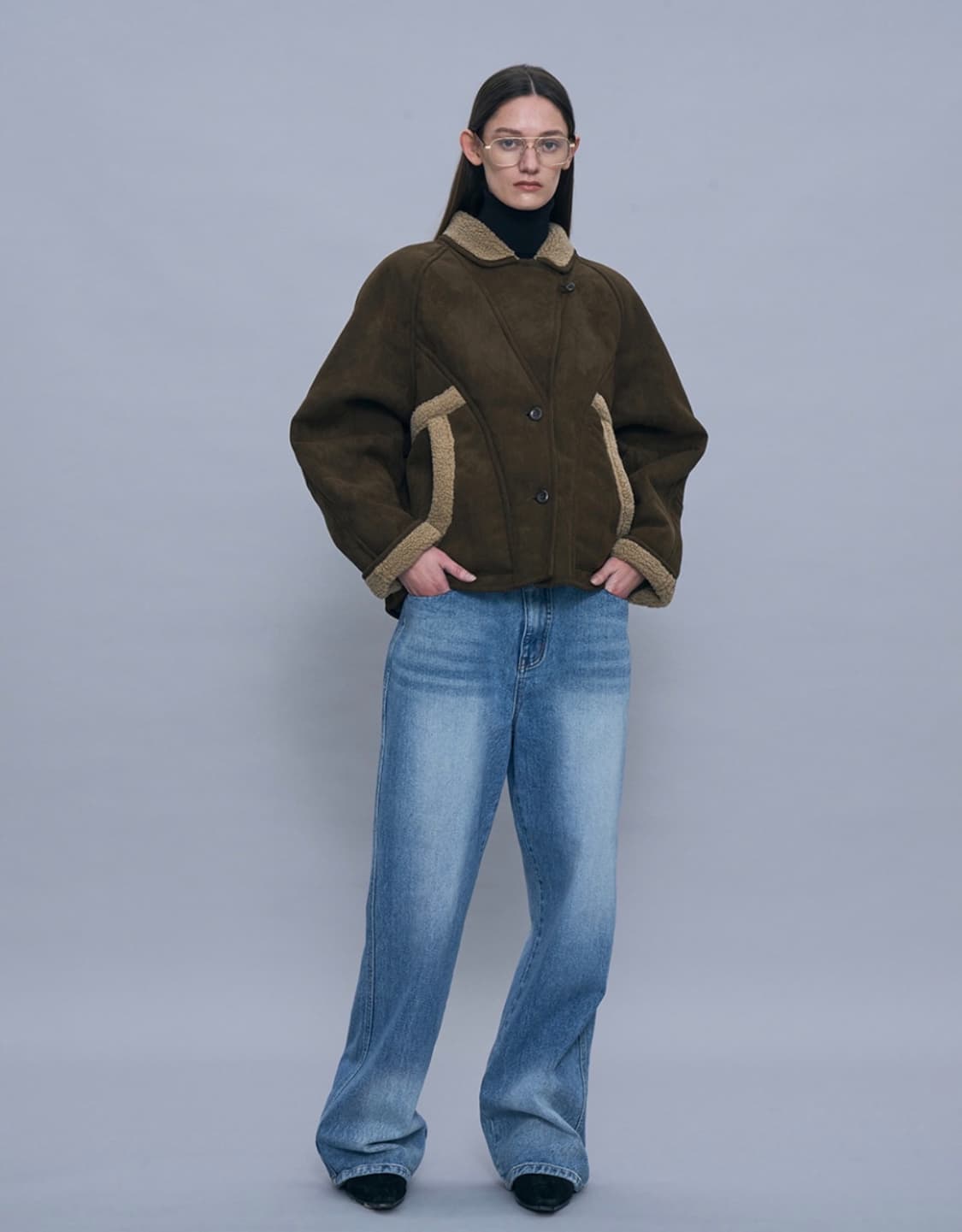 파르티멘토 우먼 스웨이드 쉬얼링 코트 무스탕 브라운 (실사 o) 상품이미지4