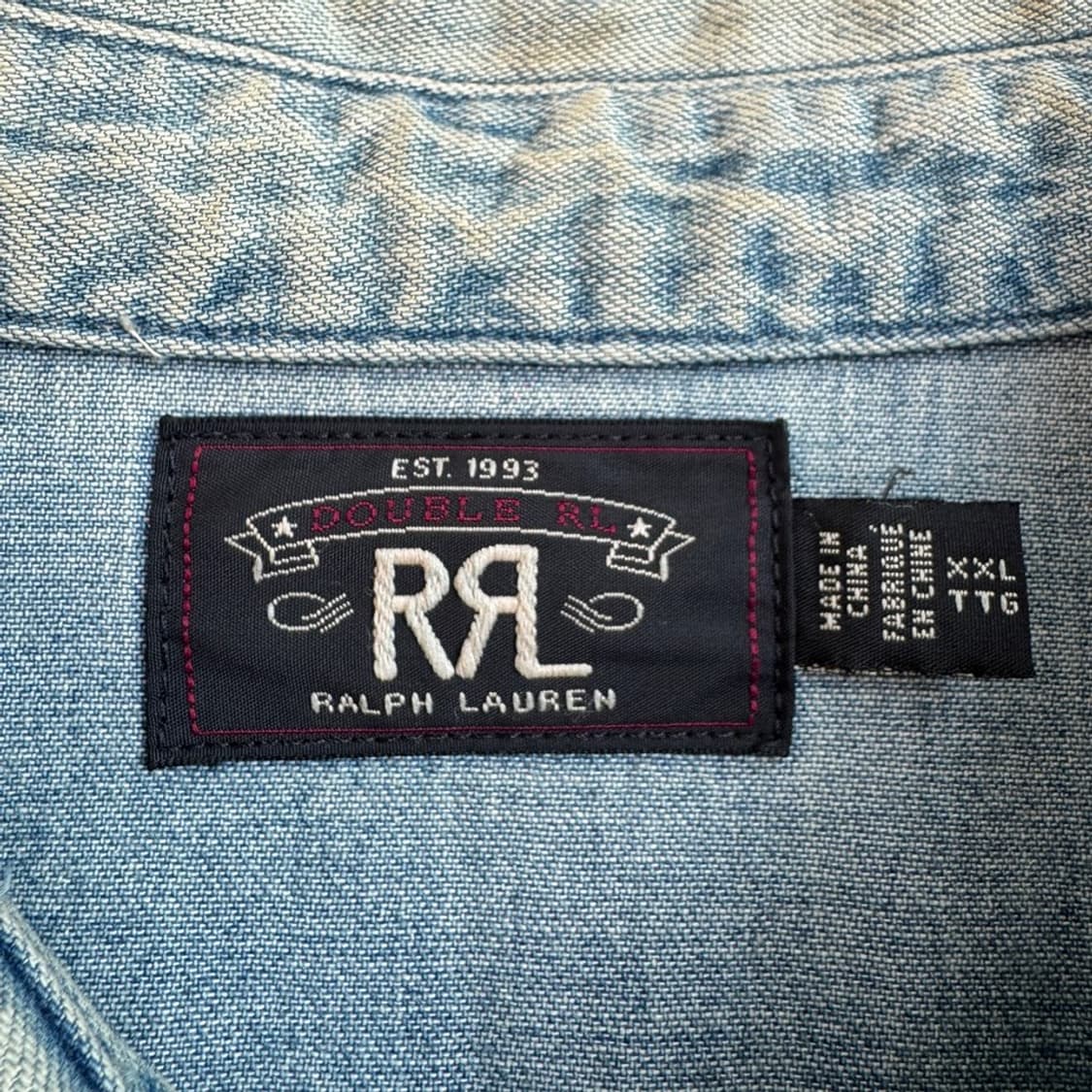 RRL 더블알엘 XXL 투포켓 빅사이즈 워크 데님셔츠 상품이미지5