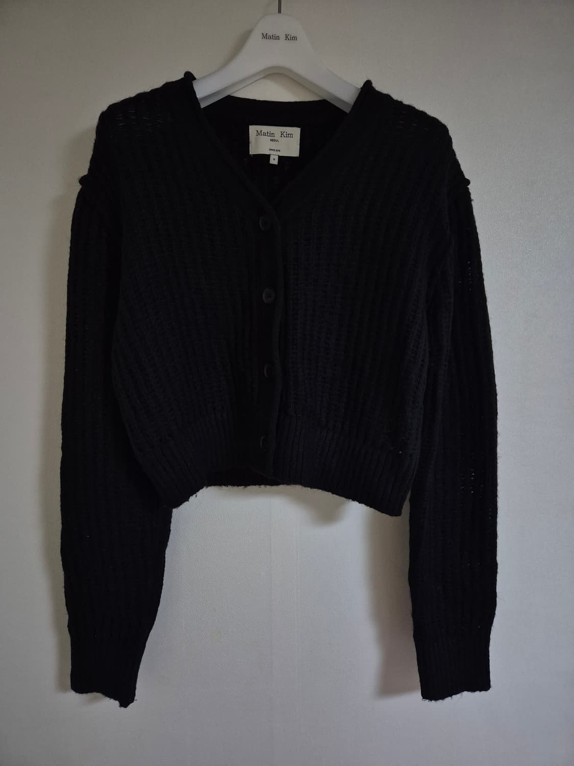마뗑킴 크롭 블랙 니트 가디건 S 상품이미지10