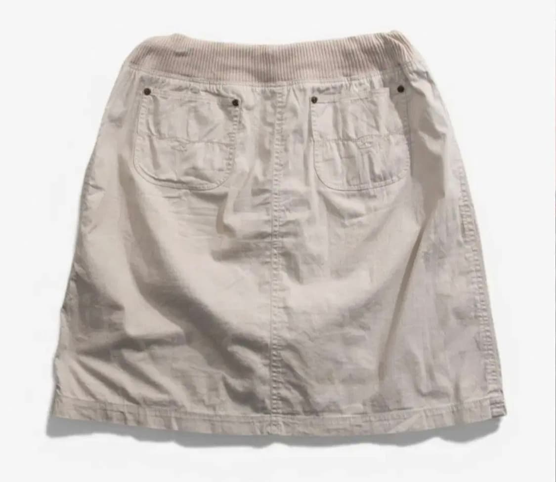 빈티지 모리걸 하구미 베이지 면 스커트 (밴딩/포켓) 상품이미지2