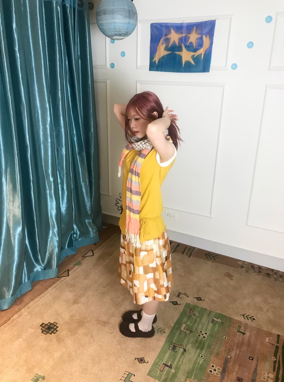 머플러로 색다르게 코디할 수 있는 코디셋𖧧𓂃˖₊💛🐥 상품이미지2