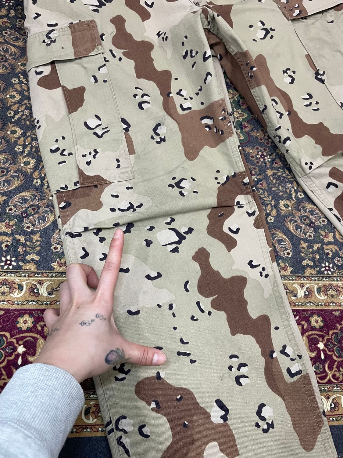 90s U.S Army Desert camo BDU 초코칩 팬츠 상품이미지10