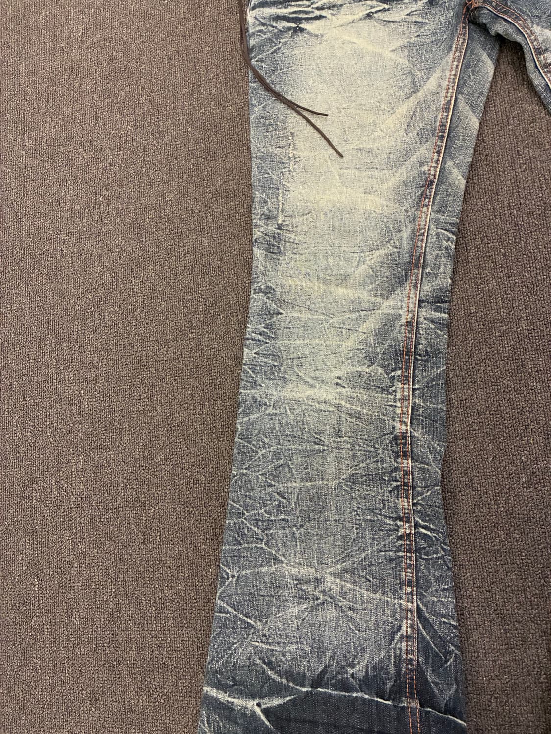 L)Japanese vintage 여성 레이스업 디테일 부츠켓 데님팬츠 상품이미지5