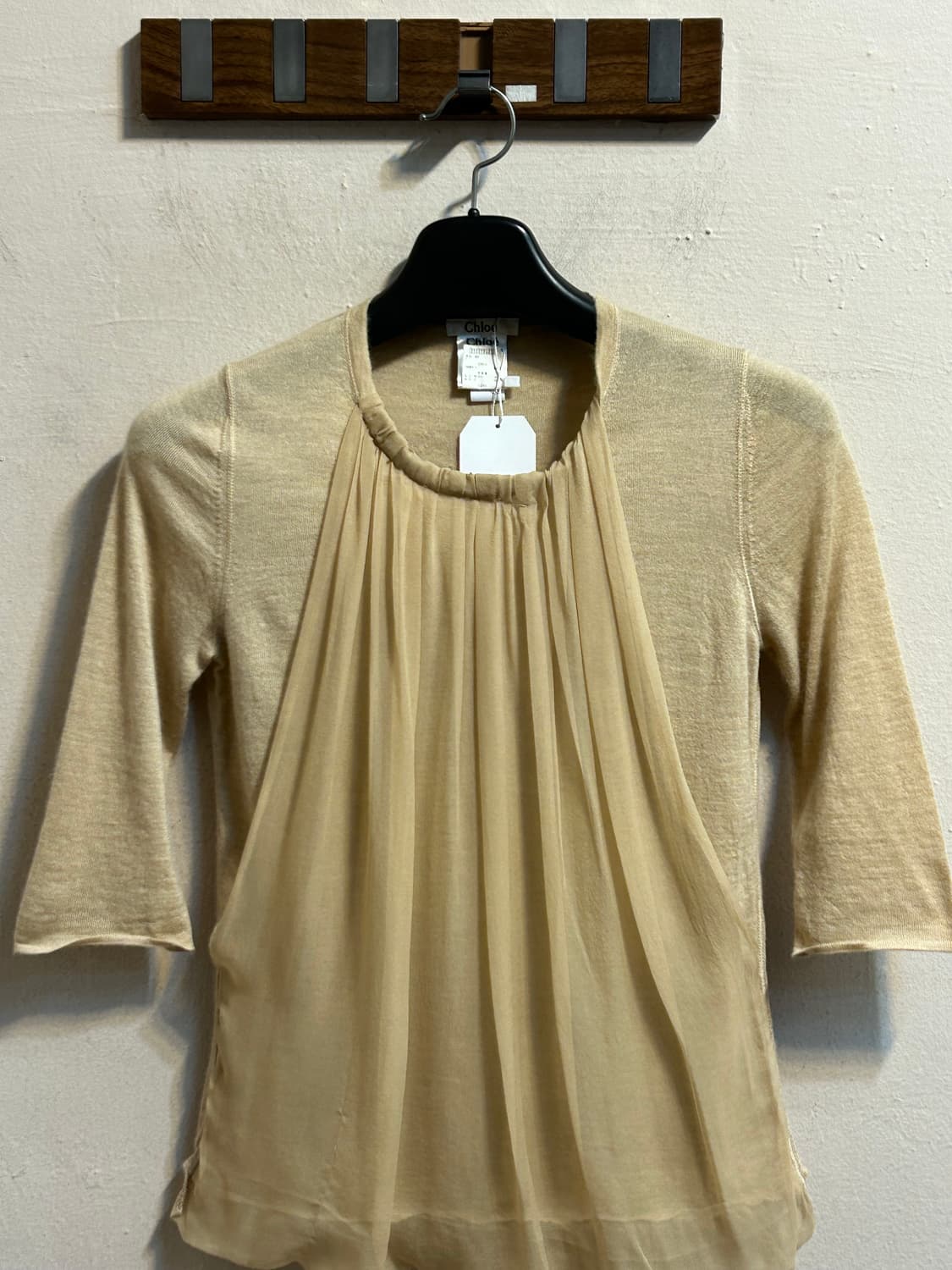 끌로에 실크 패널 캐시미어 니트 탑 상품이미지2