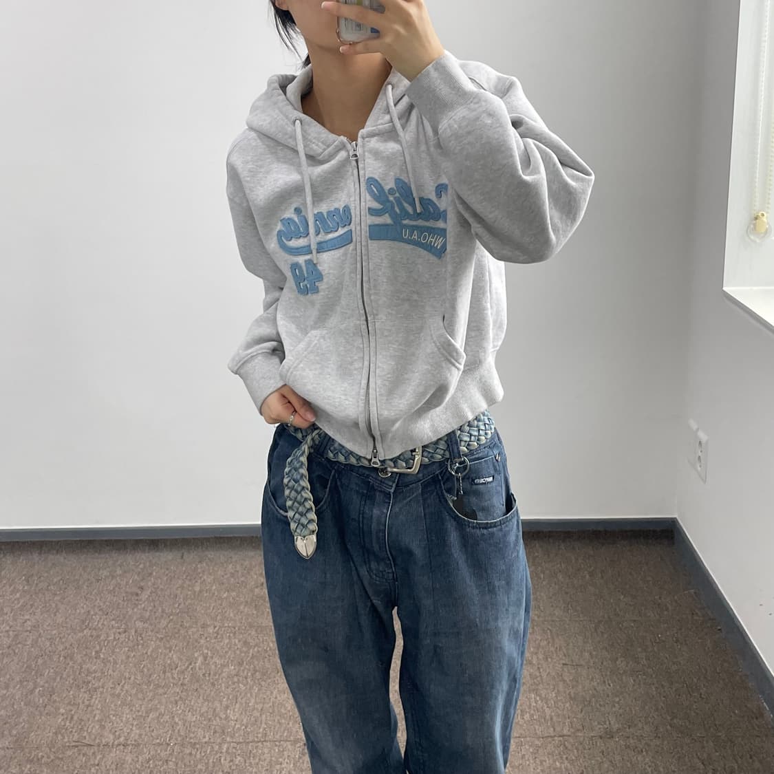 Who A U 후아유 2-way 멜란지 후드집업 상품이미지2