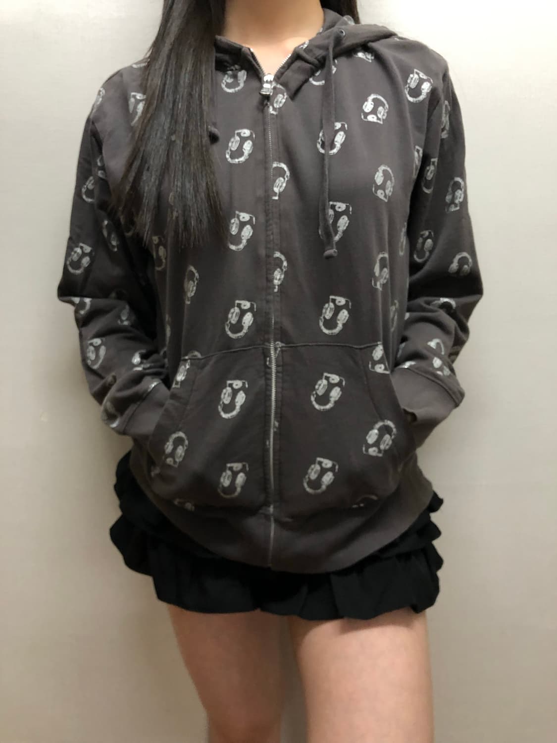 빈티지 그레이 펑크 후드집업 상품이미지5