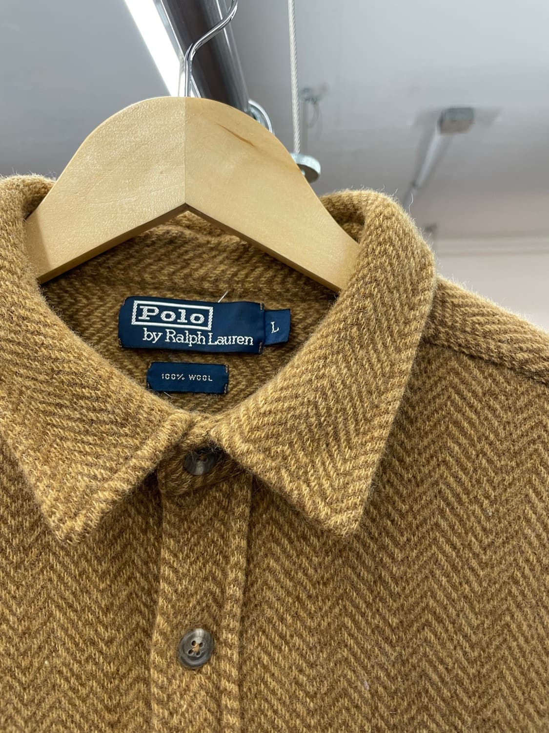 PRL 폴로 랄프로렌 헤링본 울 셔츠 상품이미지5