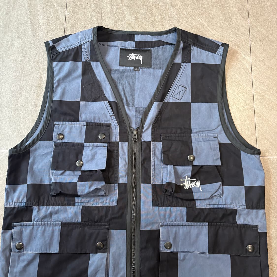 스투시 정품 체커 보드 카고 유틸리티 베스트 상품이미지3