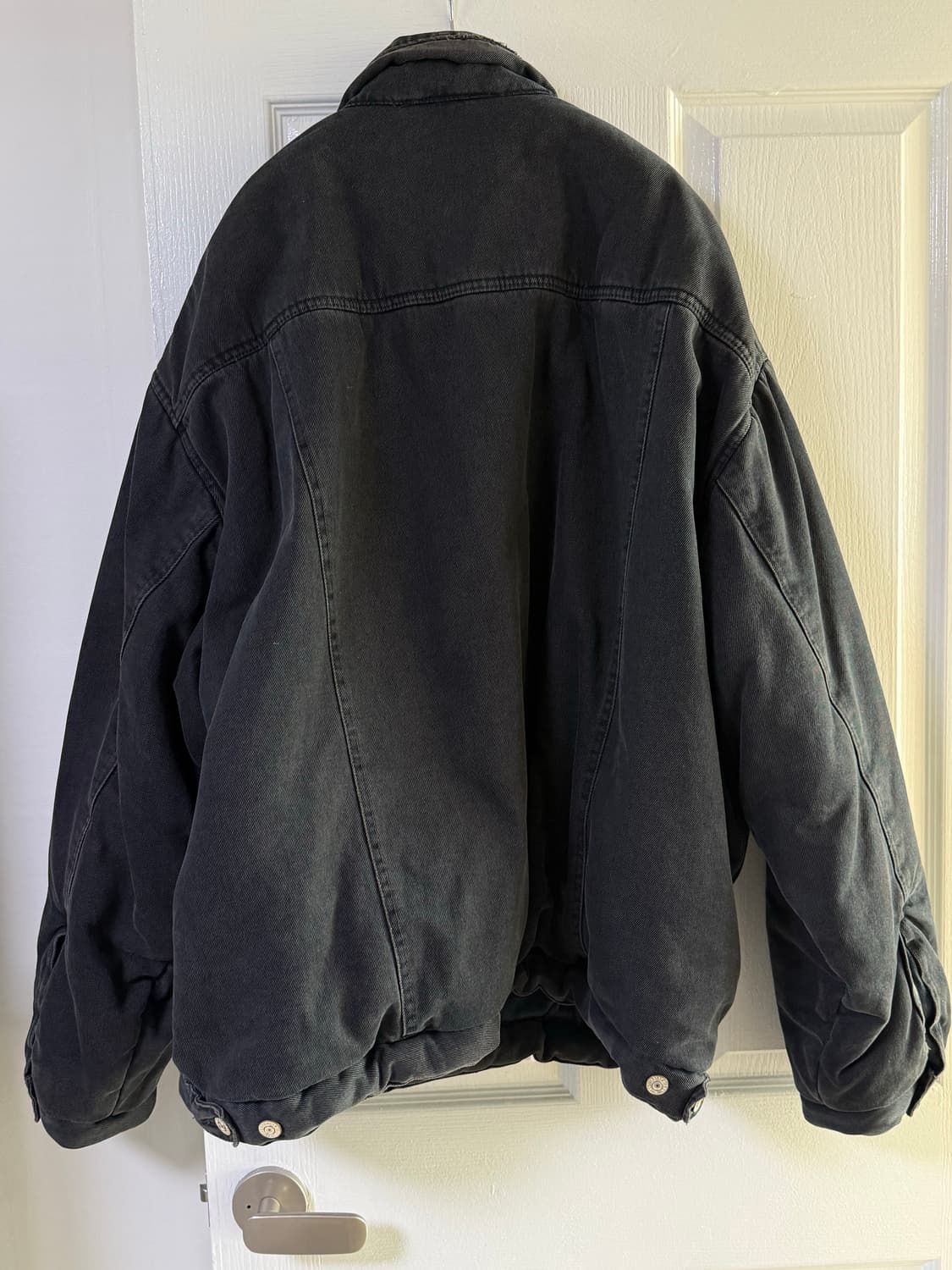 발렌시아가 패디드 데님 자켓 블랙 상품이미지5