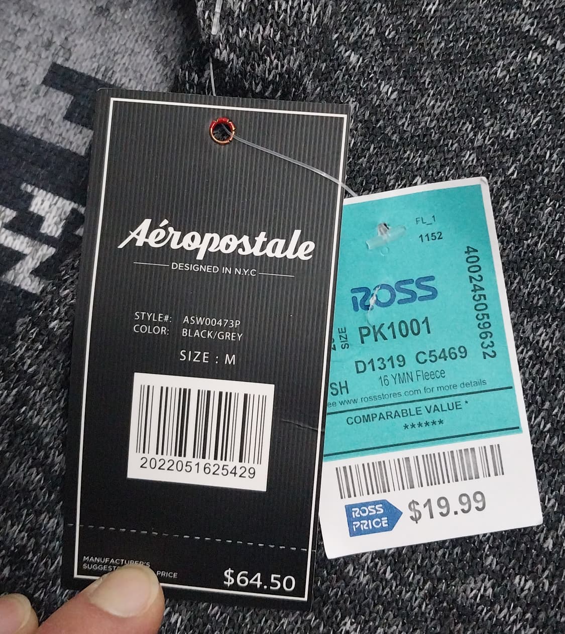 (새상품) 에어로포스테일 패턴 후드집업 M 상품이미지4