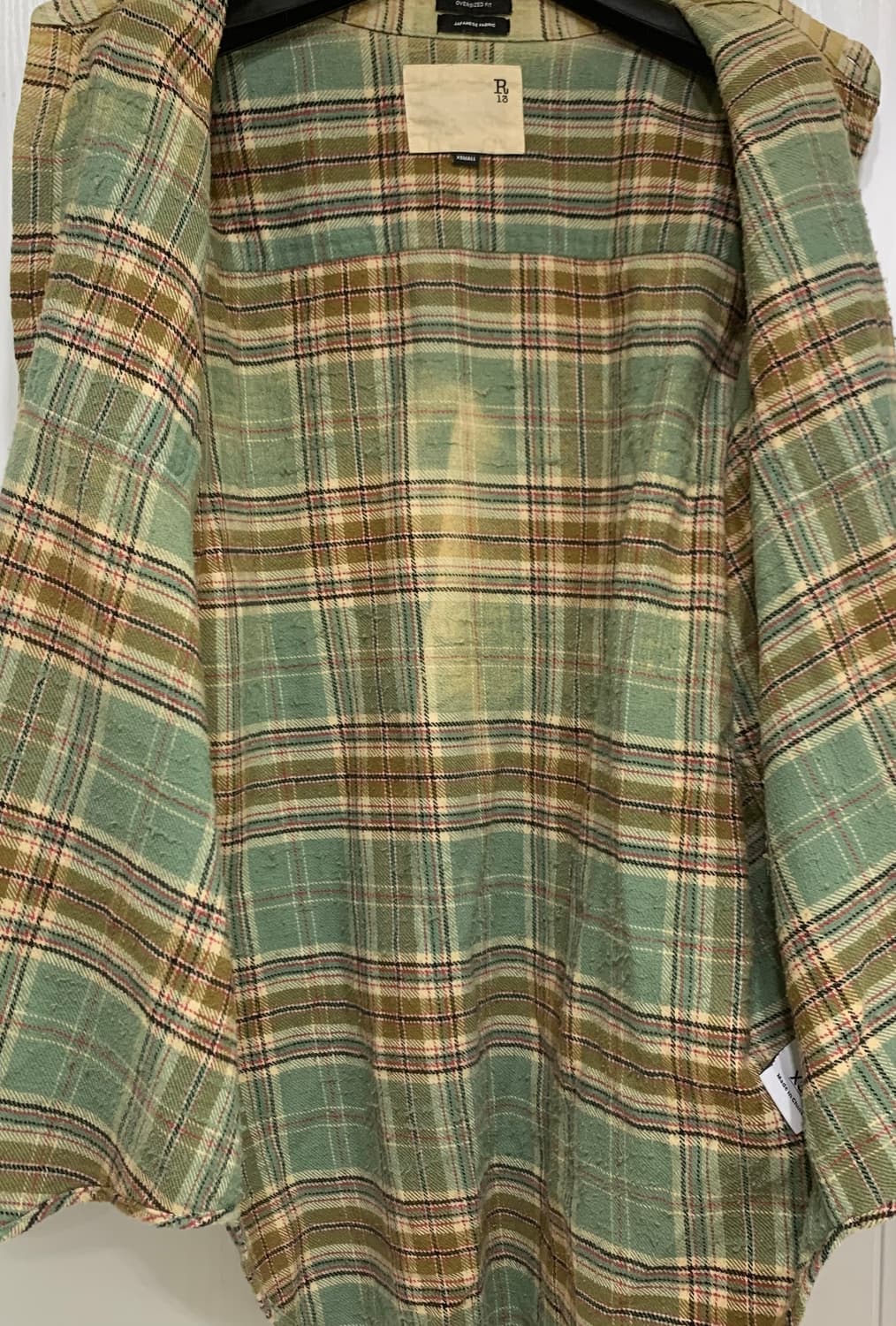 [XS] R13 알써틴 드롭 넥 워크 셔츠 그린 그라데이션 상품이미지9