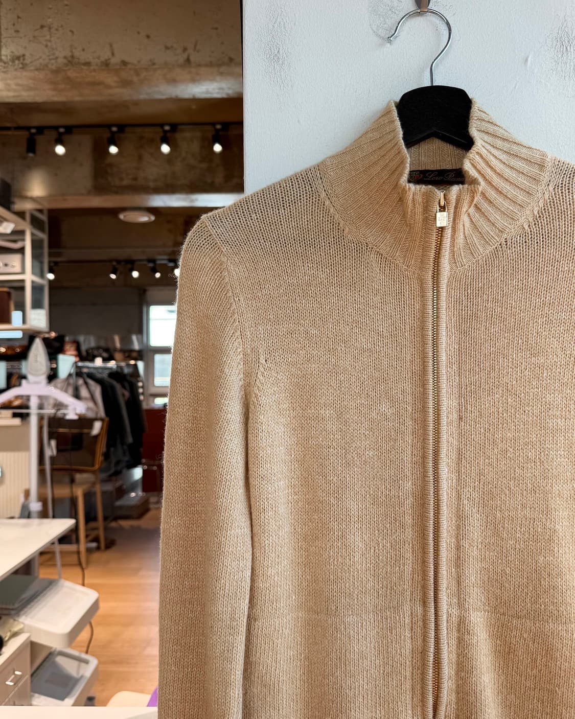 로로 피아나 베이지 캐시미어 혼방 투웨이 니트 집업  상품이미지4