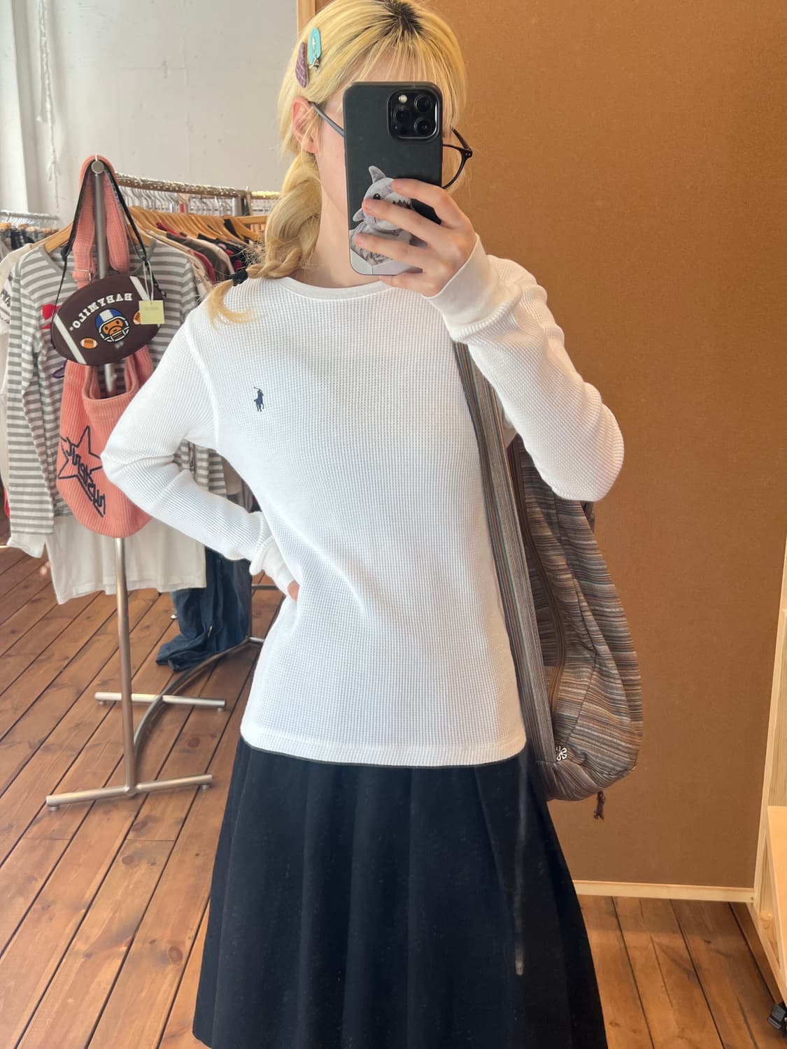 폴로 화이트 와플 롱슬리브 상품이미지3