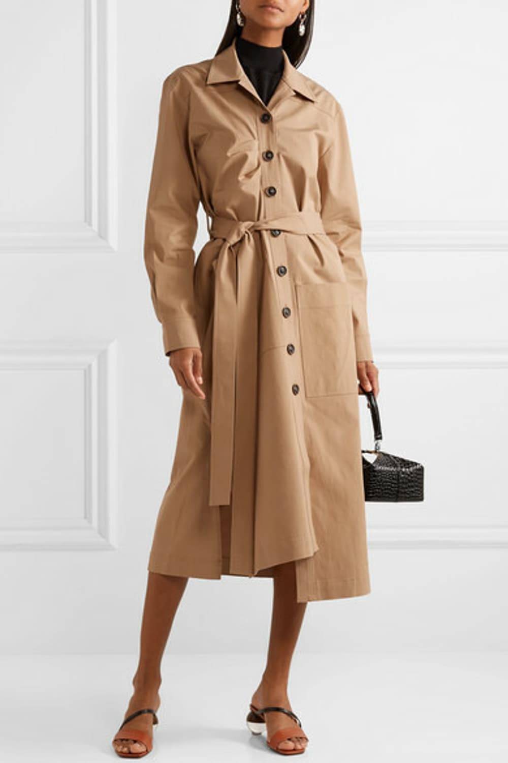 레지나표 벨티드 버진 울 린넨 원피스 상품이미지3