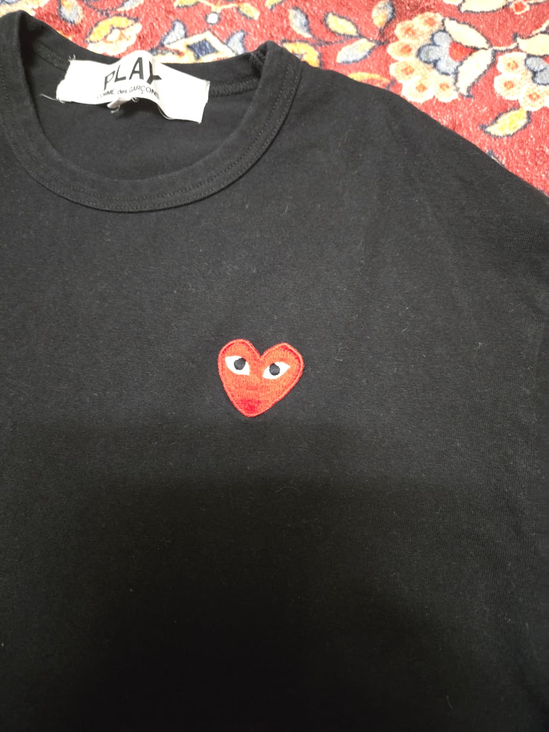 꼼데가르송 PLAY 레드 와펜 긴팔 티셔츠(XL,공용) 상품이미지3