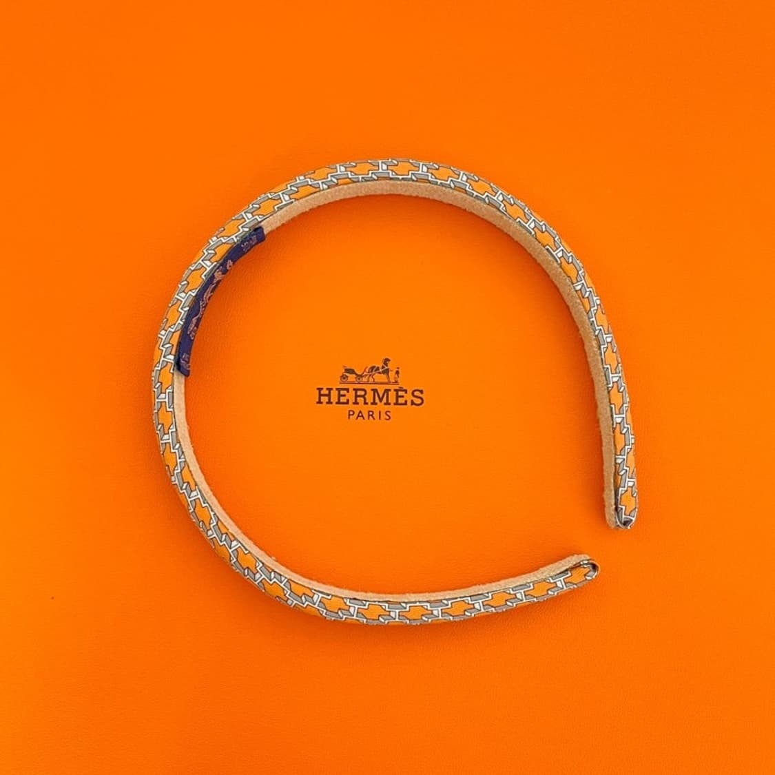 정품 에르메스 오렌지 H 머리띠 상품이미지2