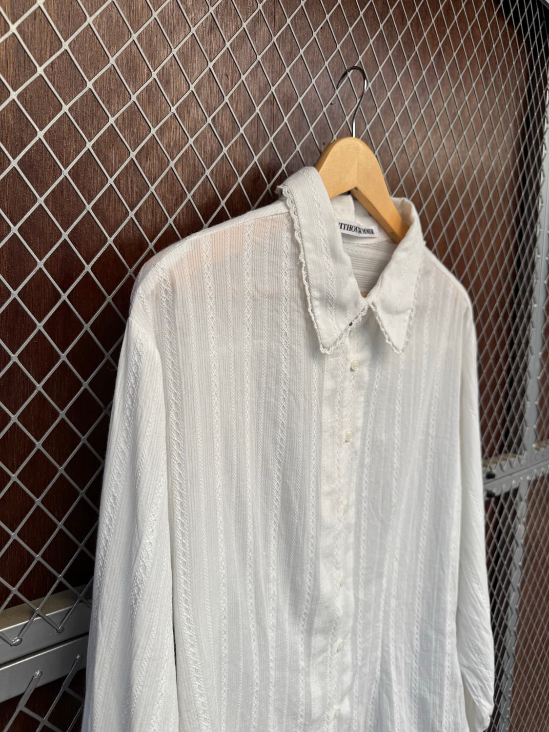 위드아웃썸머 플립 레이스 화이트 셔츠 블라우스 F 상품이미지8