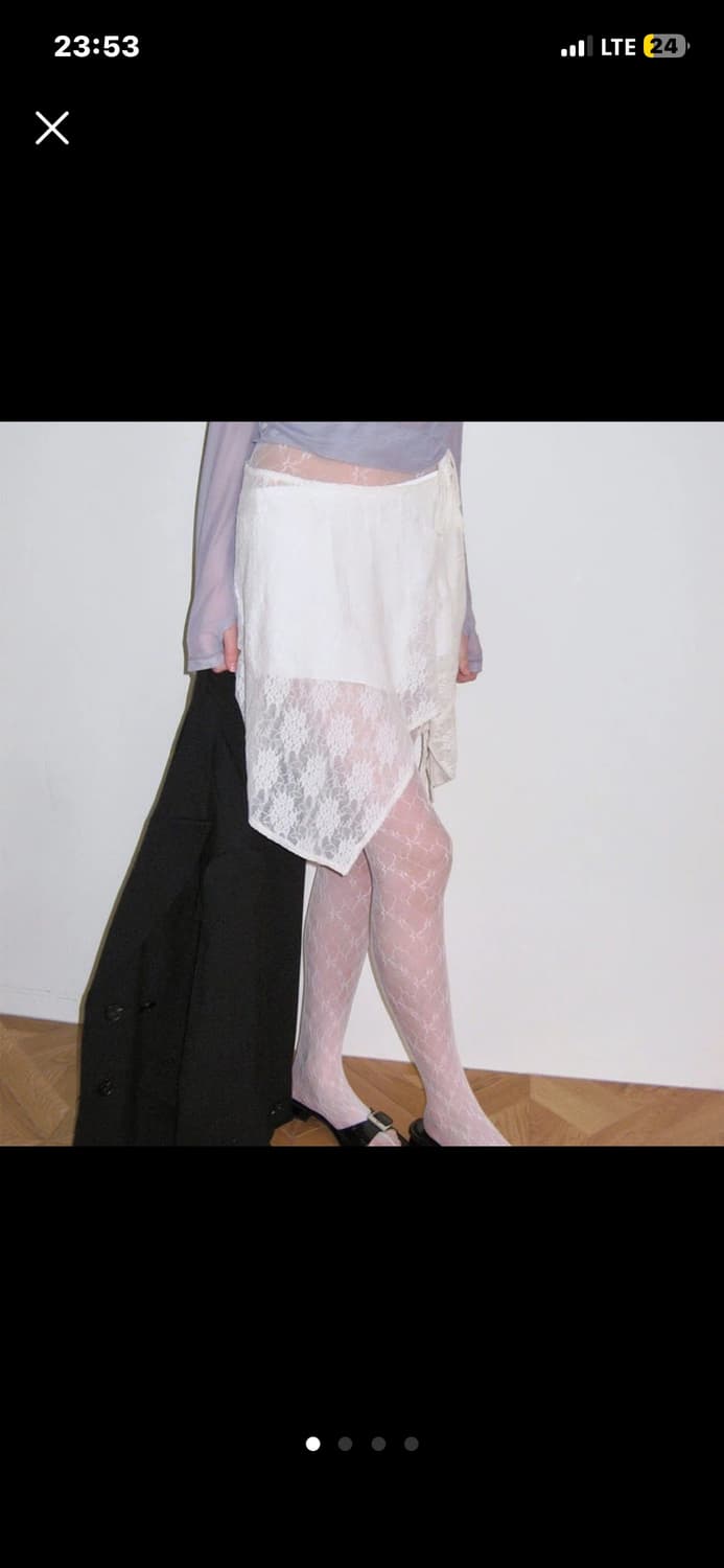 밀로 우먼 어시메트릭 레이스 랩 스커트 상품이미지1