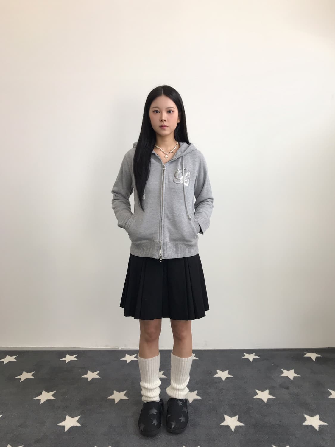  Pendora Heather Logo Zip-Up Hoodie 상품이미지1