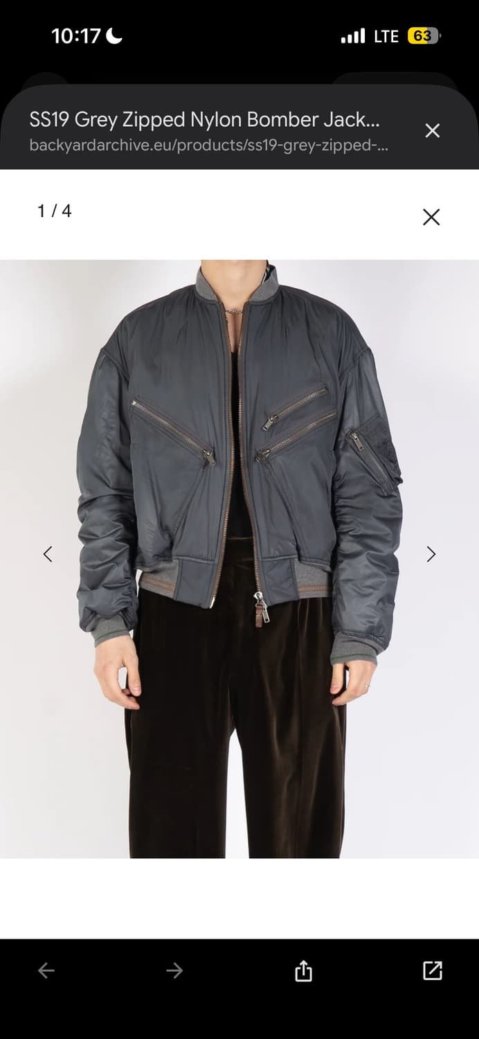 하이더아커만 19ss Grey Zipped Nylon Bomber 상품이미지1