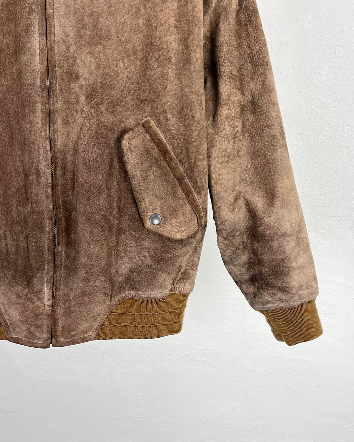 로트레아몽 맨 브라운 스테인 스웨이드 퀼팅 봄버 자켓 상품이미지5