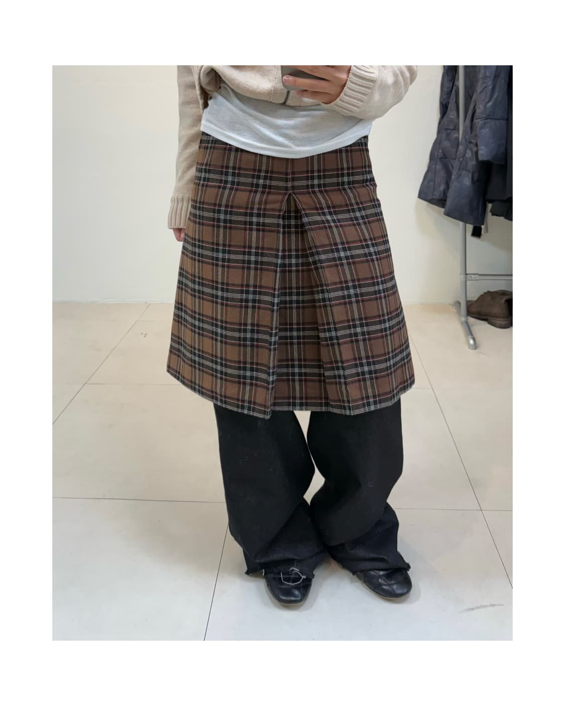 빈티지 체크 스커트 상품이미지1