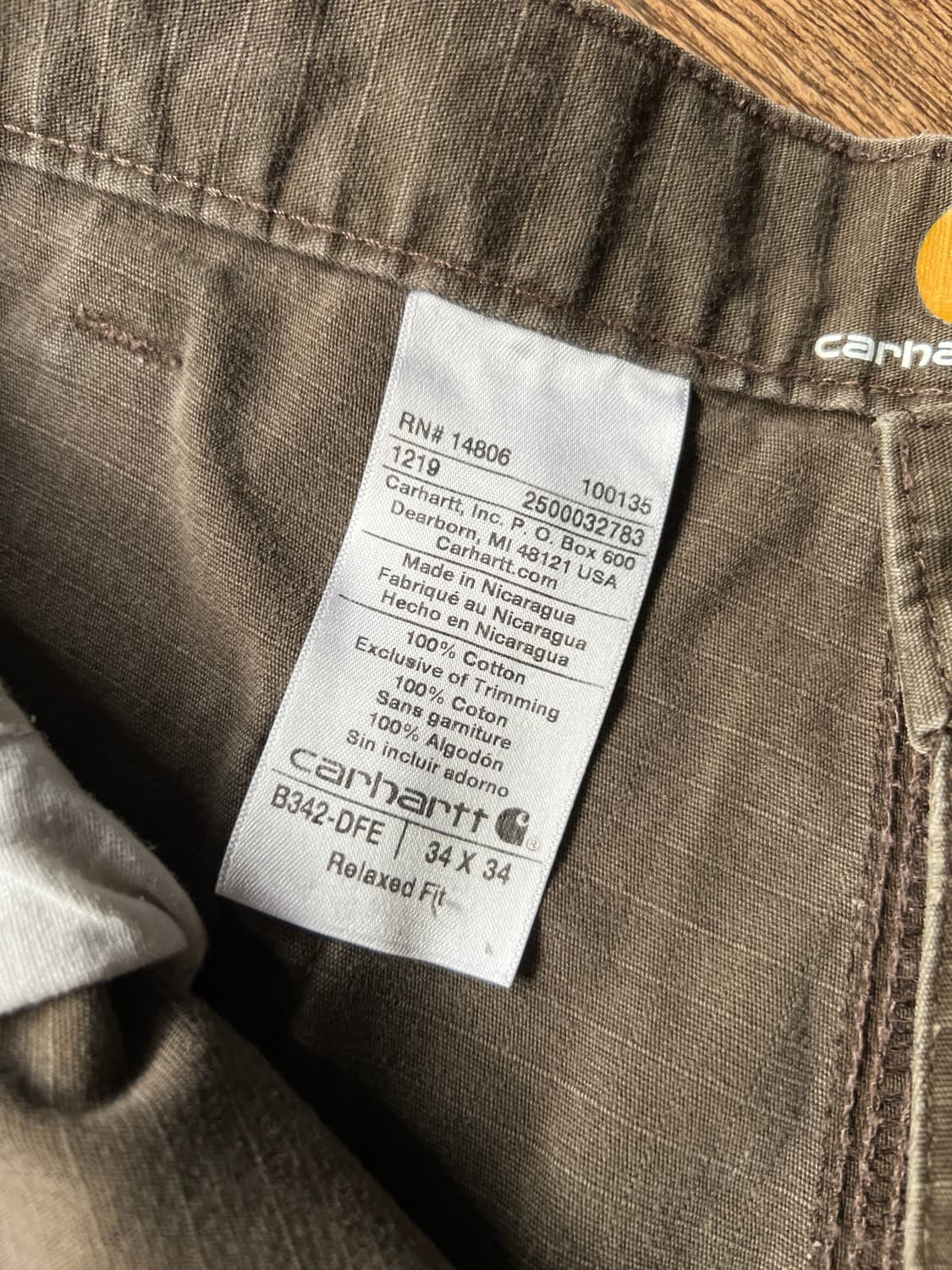[34]칼하트 USA 다크커피 립스탑 더블니 워크 카고 팬츠 상품이미지5