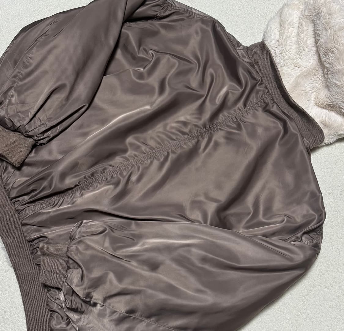 Japanese vintage GRL 카키브라운 리버시블 퍼 항공점퍼  상품이미지5