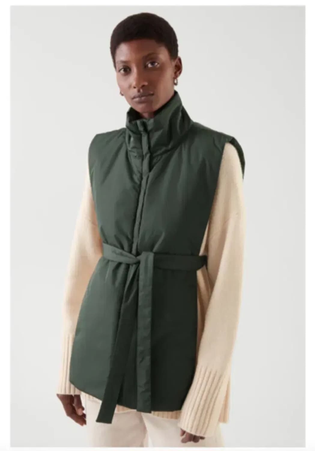 COS 코스 푸퍼 집업 베스트 그린  상품이미지3