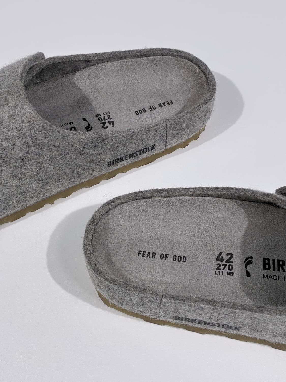 피어오브갓 X 버켄스탁 로스 펠리즈 펠트 시멘트 멜란지 42사이즈 상품이미지3