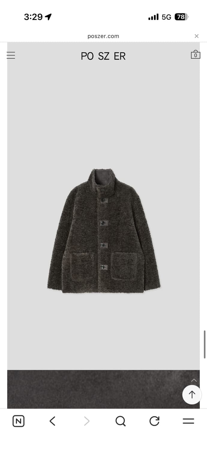 포저 리버시블 시어링 무스탕(다크그레이) 상품이미지5