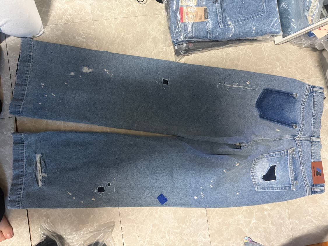 36사이즈 자라 아더에러 패치워크 데님 블루 상품이미지5